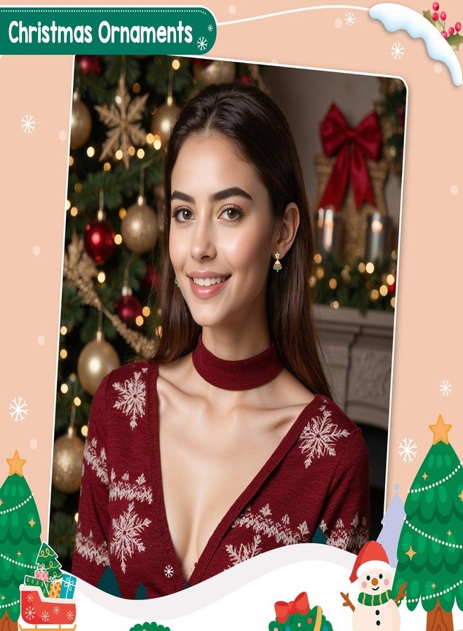 Joyline Christmas Tree Earring for Women Gifts Crystal Dangle Earring - Image 4